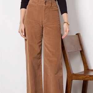 Faherty Pants Women's 26 Stretch Cord Wide Leg Corduroy Light Academia Classic